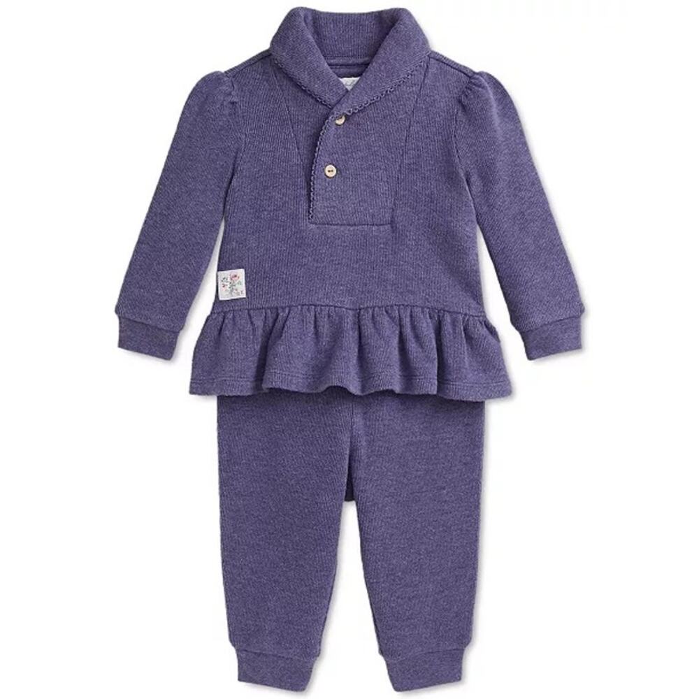 NEW Ralph Lauren Baby Cotton Shawl-Collar Sweater & Pant Set sz 6m